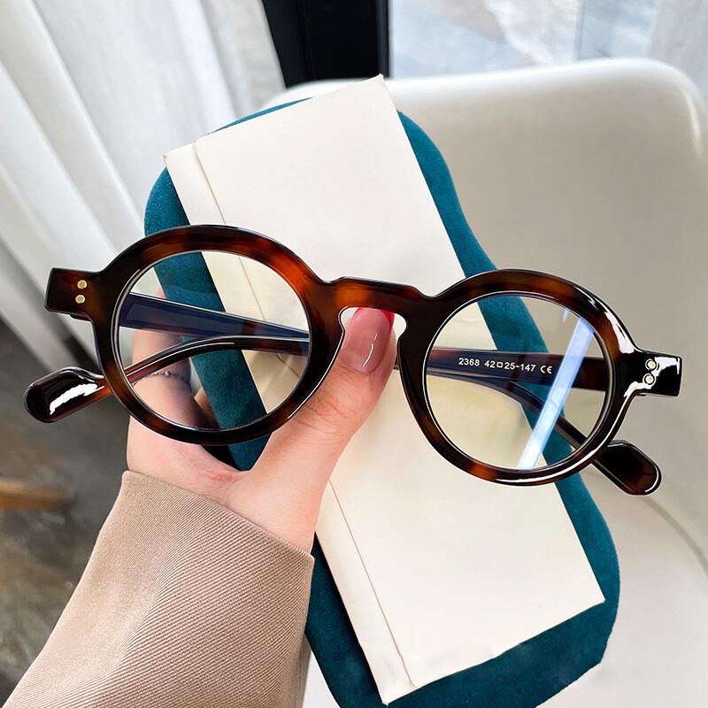 Small Round Women'S Presbyopic Glasses Thick Frame Elegant Green Eyeglasses Men Retro Anti Blue Light Reading Glasses