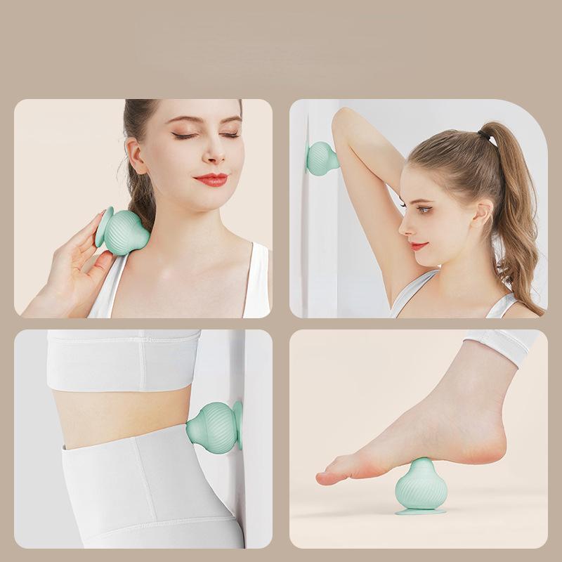 Yoga Massage Fascia Ball Fitness Silicone Cone Adsorption Ball Wall-mounted Shoulder Foot Back Muscle Release Gym Massage Ball