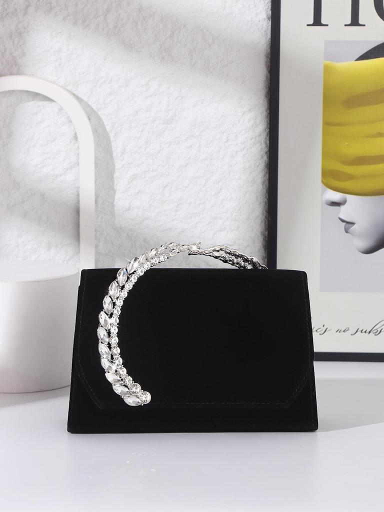 Бархатная вечерняя сумка кроссбоди со стразами: Роскошная женская сумка высокого класса