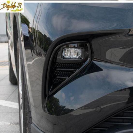 Fit For Toyota Highlander -22 Bright Black Front Bumper Fog Light Cover Trim