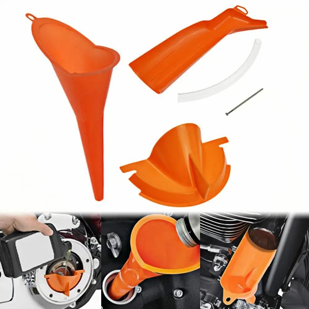 Комплект из 3 предметов, легко очищаемый, воронка для заливки масла в картер, комплект для заливки масла в главный картер мотоцикла