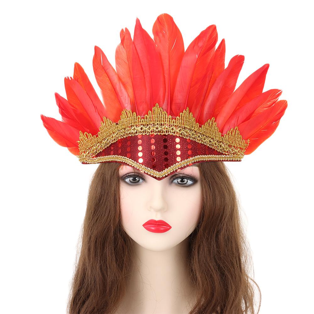 Headdress Carnival Costume Colored Headwear Fancy Dress Party Headpiece Headwear Feather Headdress