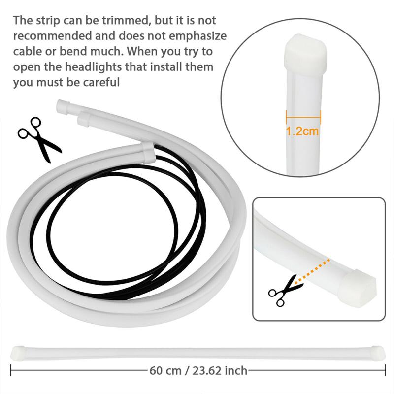 2 шт. 60 см Автомобильная светодиодная DRL лента 6000K 12 В Монохромный белый синий красный желтый Дневной ходовой огонь
