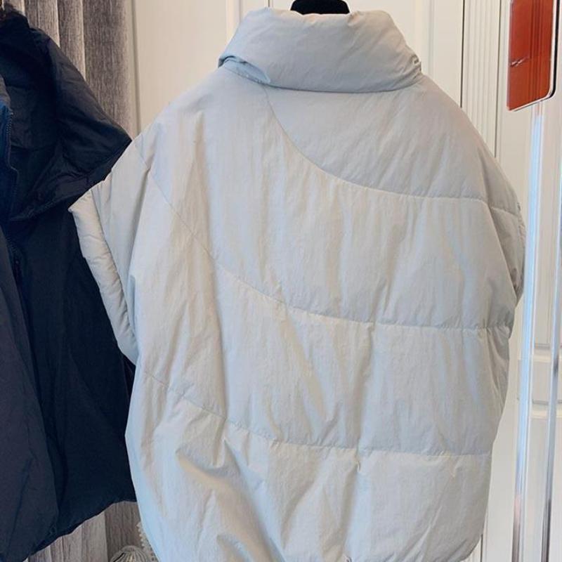 Стоячий воротник однотонные безрукавные женские парки корейские осенние свободные повседневные хлопковые пальто на молнии дизайн Sense женский жилет куртка