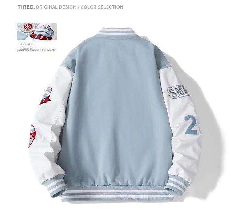 Вышитая бейсбольная куртка в стиле ретро американского колледжа для молодежи