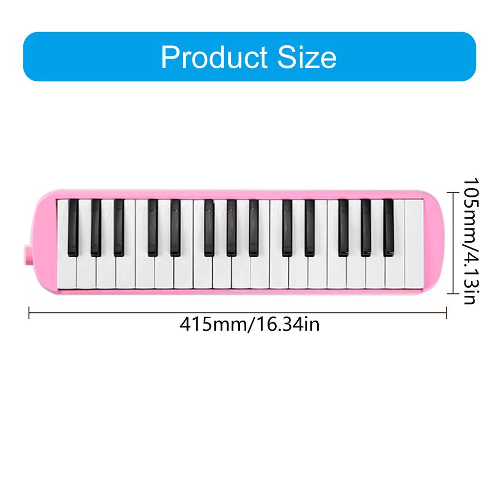 Воздушное пианино Клавиатура сопрано Мелодика с длинной трубкой Короткие мундштуки и сумка для переноски 32 клавиши Мелодика Инструмент для детей