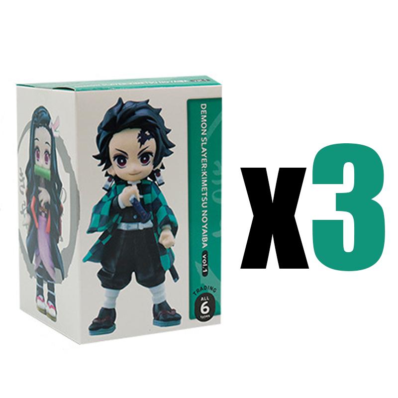 Аниме Клинок, рассекающий демонов Kimetsu no Yaiba Многоформная Фигурка Сюрприз Бобы Танджиро Фигурка Действия Воин ПВХ Модель Рождественский Подарок