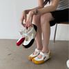 2025 Retro Inner Height Increase of 7 Cm Velcro Shallow Mouth Mary Jane Shoes Women's Hollow Breathable Casual Forrest Gump Shoes