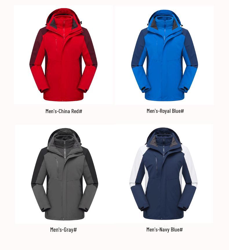 Мужская и женская уличная ветрозащитная куртка: Мужской отстегивающийся костюм-двойка, трехслойный водонепроницаемый и ветрозащитный костюм для альпинизма