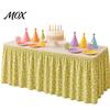 Washable Table Skirt for Buffets Floral Fruit Skirt, 6Ft x 29.5in Elastic Pleated Tablecloth Birthday Parties Teacher Desk Classroom, Home Office