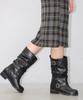 2Comm Tamaru Pleated Slouch Strap Boots_Black