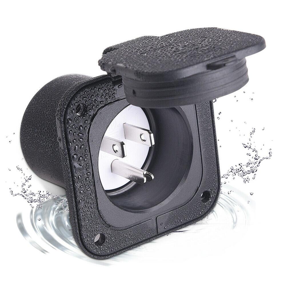 15 Amp Power Inlet Receptacle 15a 125v Waterproof Socket Square US Plug Rv Plug Socket Nema 5-15p Connector