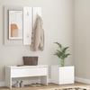 VidaXL Hallway Furniture Set Coat Rack Set Entrance Bench Mirror Planter Living Room Interior White Wood 3082053