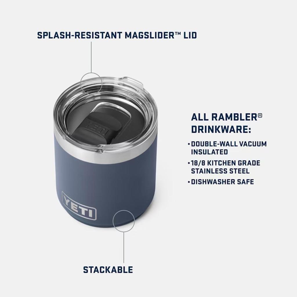 YETI Rambler 10 Stackable Lowball 2.0 Vacuum Insulated Stainless Steel with MagSlider Lid, Camp Green