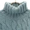 L.L.BEAN 90s Old 3D Long Sleeve Turtleneck Sweater S Blue Knit Outdoor Women Used