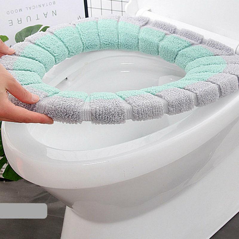 1Pcs Soft Warmer Washable Mat Cover Pad Bathroom Toilet Seat Cover Cushion Seat Case Toilet Lid Cover Accessories Bath Home