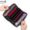 RFID Anti-Magnetic Women's Genuine Leather Long Wallet with Zipper and Large Capacity