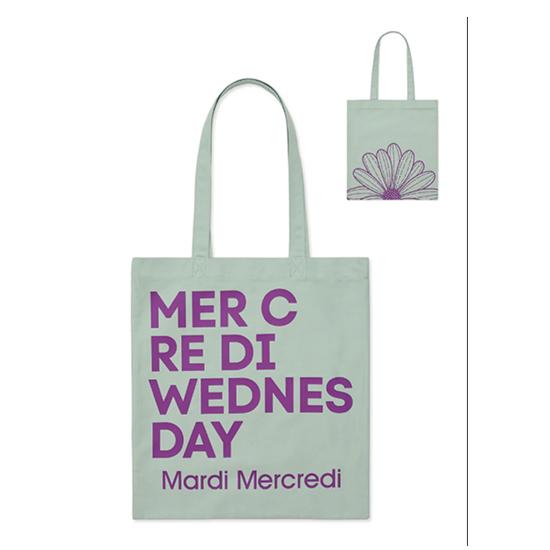 Канвас-сумка Mardi Mercredi Цветок среды – Мятно-фиолетовый