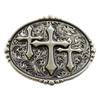Vintage Carved Cross Pattern Belt Buckle Replacing Components Easy To Use Heavy Rock Style Belt Buckle for Adult