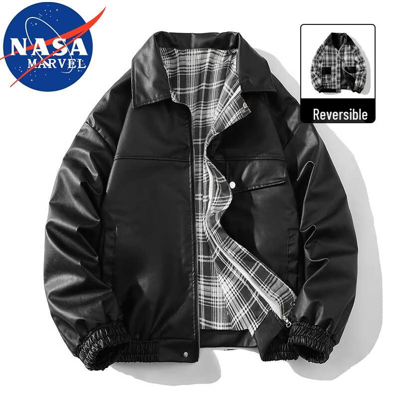 Мужская двусторонняя куртка из искусственной кожи NASA MARVEL