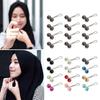 12Pcs Anti Slip Headscarf Muslim Scarfs Hijab Clips Pearl Clip Brooch Scarf Pin