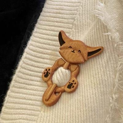 Брошь-свитер с щенком, животным, собакой, кошкой, пандой, мультяшная деревянная брошь, свитер