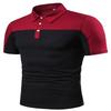 Мужская летняя повседневная рубашка с модным двухцветным контрастным дизайном и удобной рубашкой-поло с короткими рукавами для ношения на открытом воздухе