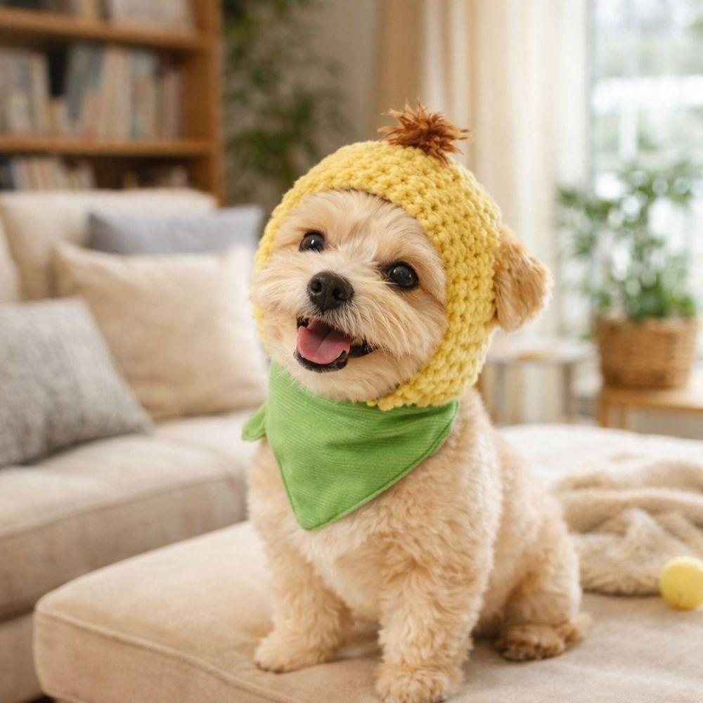 Funny Winter Dog Cap Warm Cat Head Cover Portable Dog Headdress Outdoor