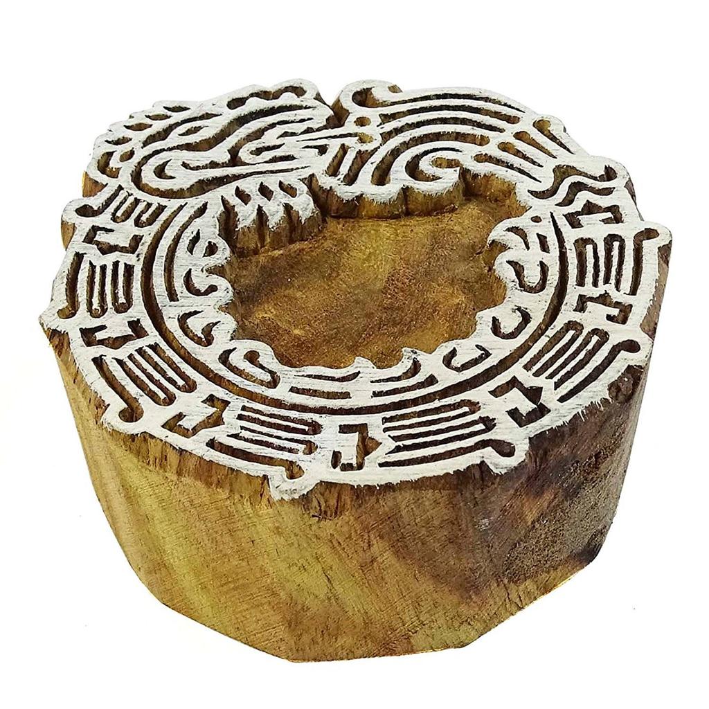 Индийские деревянные штампы, напечатанные драконом, на текстильном печатном блоке ручной работы