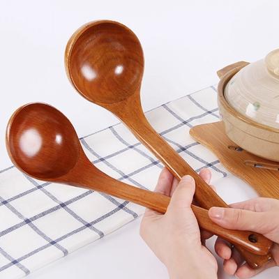 Японский половник для супа из цельного дерева с длинной ручкой, ложка для горячего горшка, кухонная утварь