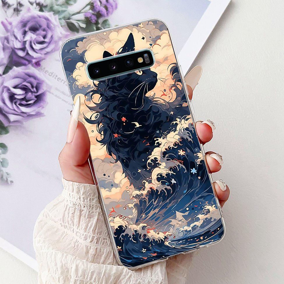 Чехол для Samsung S10 Plus SM-G975F Милый Кавайный Модный Цветочный Роскошный Крутой Расписной Мягкий Чехол для Телефона Samsung Galaxy S10+