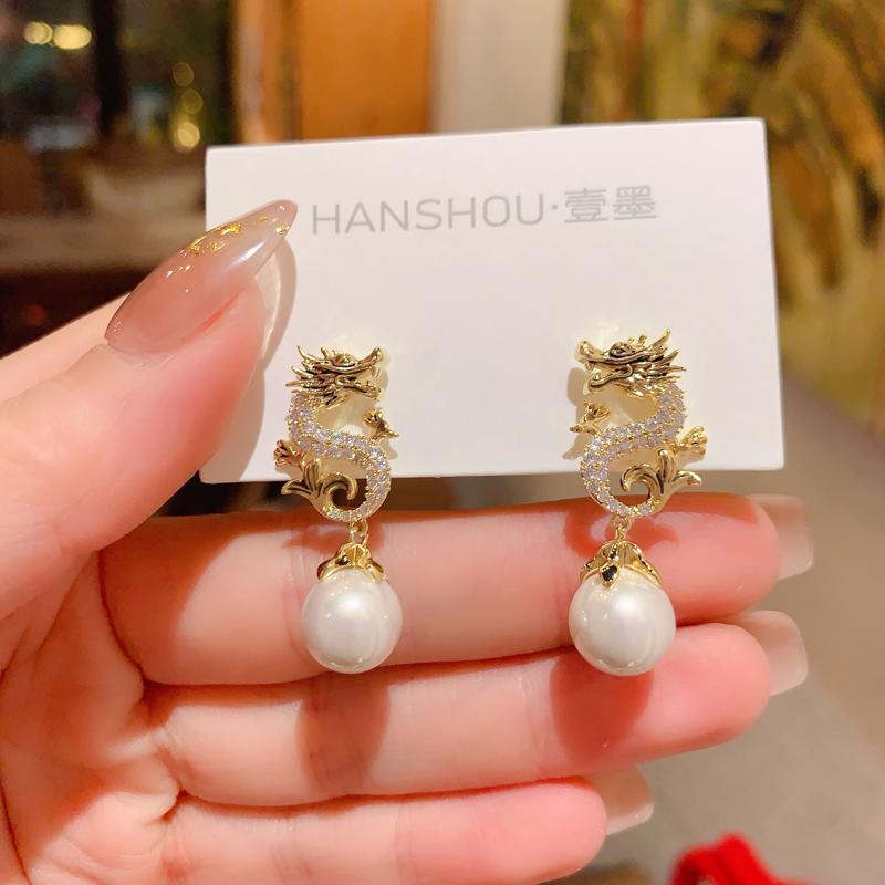 Винтажные серьги-капли с неправильным жемчугом для женщин, темпераментные серьги, корейская легкая роскошь, высокие неправильные цирконы, подарок