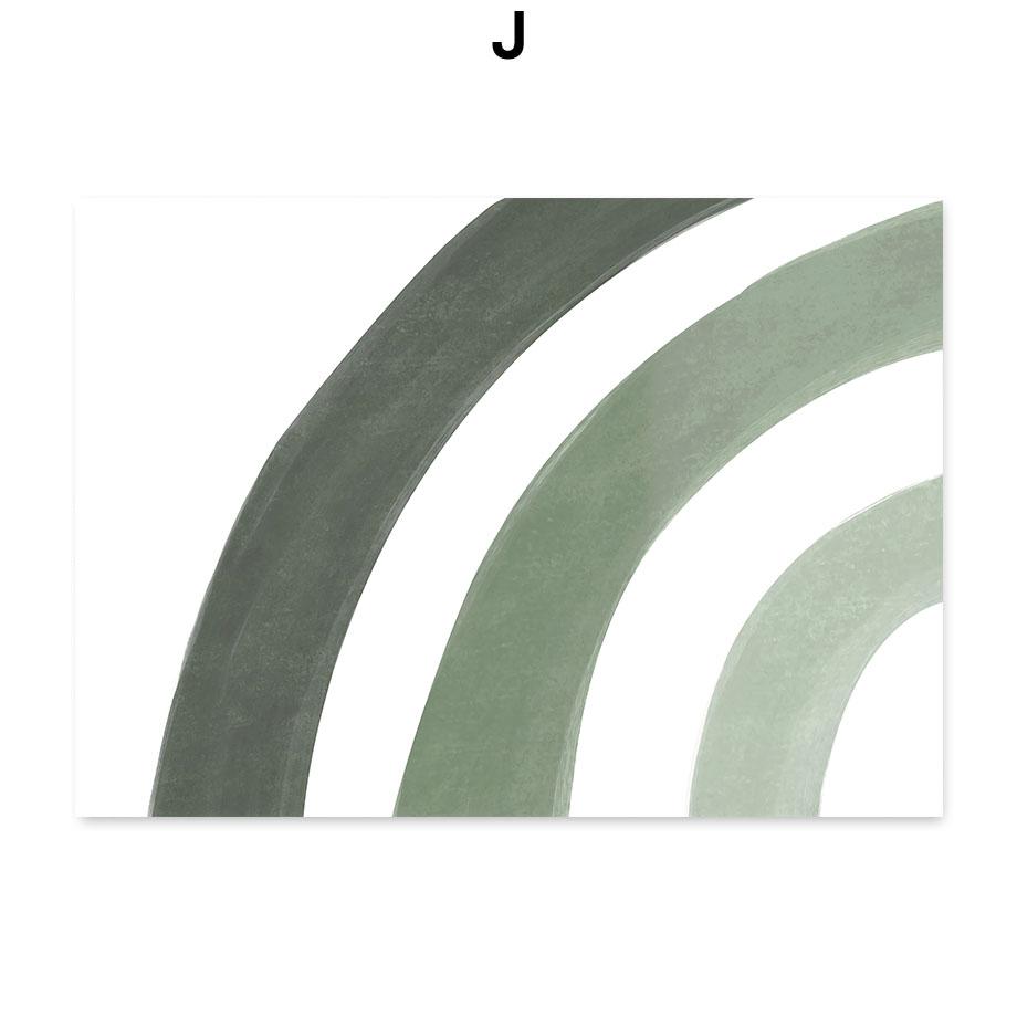 Sage Green Leaf Lotus Flower Sun Rainbow Posters Prints Canvas Painting Nordic Wall Art Pictures For Living Room Home Decor