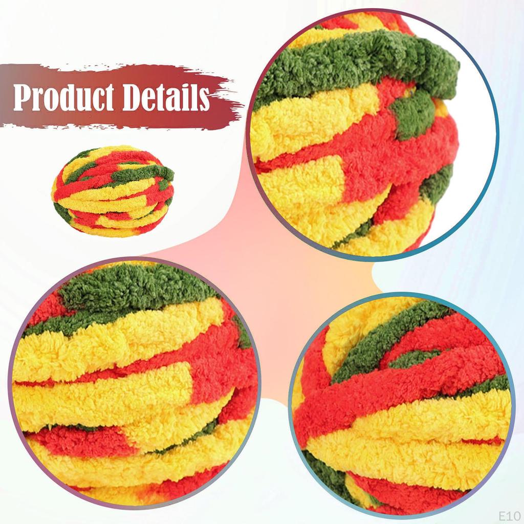 Thick And Bulky 27m Yarn, Decorative Voluminous for Crocheting, Sweaters, Cushions, Blankets,