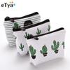Coin Purse Women Cactus Pattern Canvas Card Key Mini Wallet Pouch Small Zipper Coin Card Holder Bag