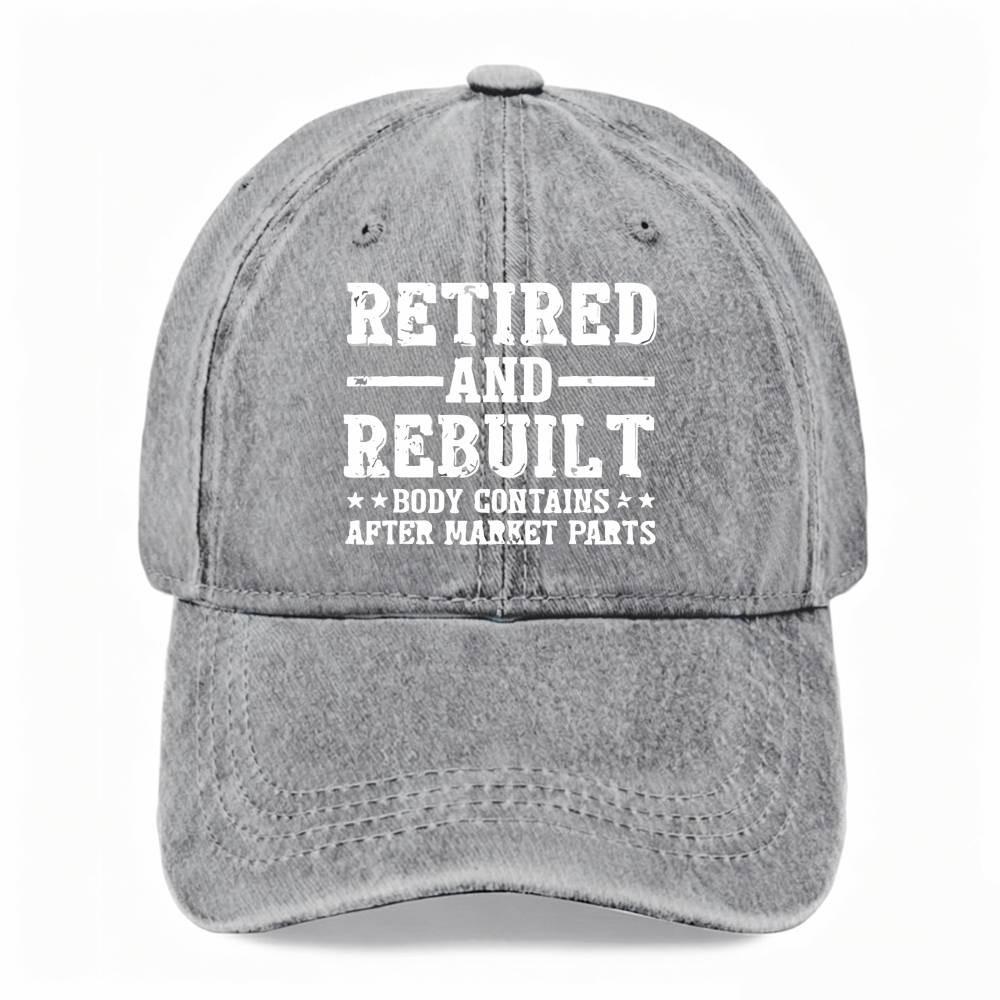 Unisex Vintage Retired And Rebuilt Body Parts Washed Dad Hat Baseball Cap