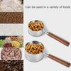 2Pcs Measuring Spoon Wooden Handle Pet Food Scoop 125ml/250ml Stainless Steel Measuring Cups Tablespoon Coffee Cooking Measuring Scoop
