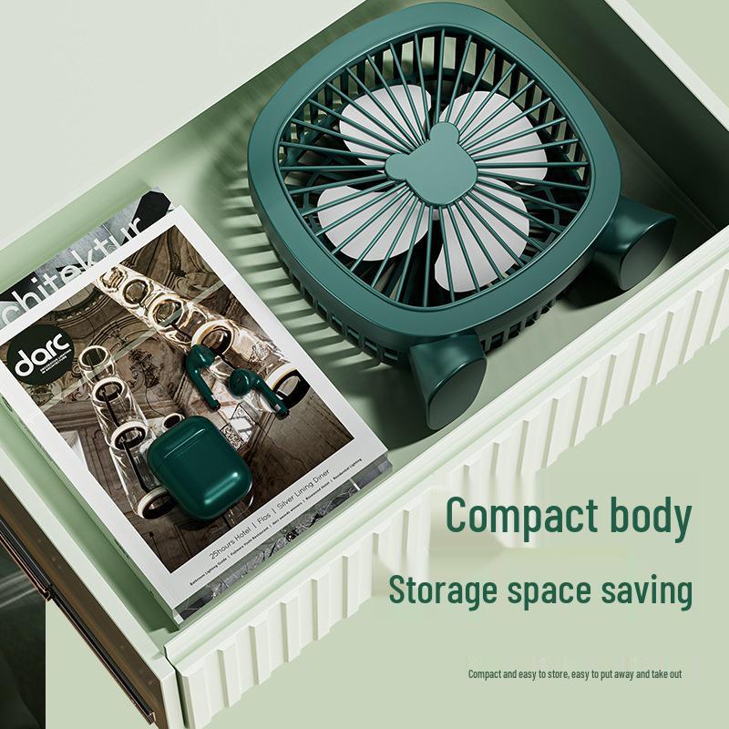 USB-Powered Mini Desktop Fan for Office and Dorm Use