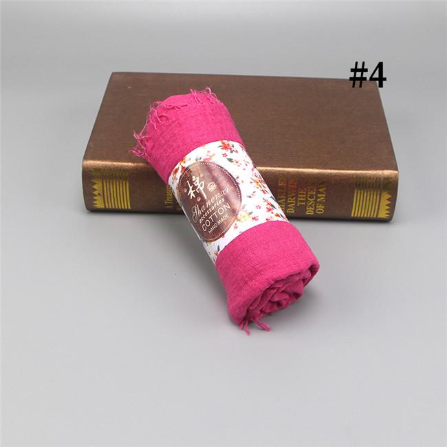 Wholesale Price 70*180cm Women Muslim Crinkle Hijab Scarf Femme Musulman Soft Cotton Headscarf Islamic Hijab Shawls and Wraps