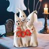 Yousheng Ghost Dwarf Trio Figurine Resin Boo Ghosts Sculpture Table Centerpiece Ghost Statue for Halloween Mantel Cabinet Decorations