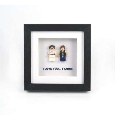 Дисплей фигурок пары Лего: Квадратная черная деревянная 3D фоторамка