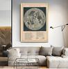 Vintage Full Moon Map Reproduction Wall Art Print Poster Lunar Astronomy Moon Chart Canvas Painting Picture Home Wall Art Decor
