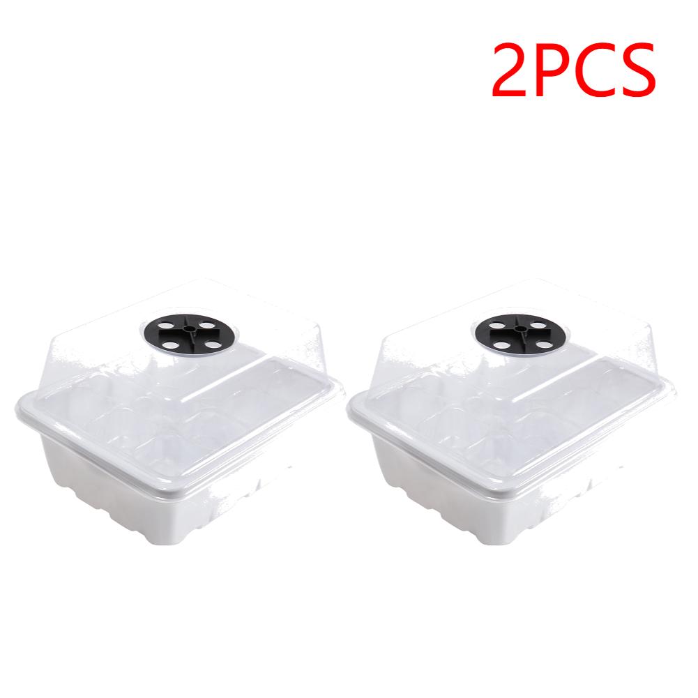 1-5pcs Plants Seed Starter Trays with Humidity Dome 12 Holes Per Tray Nursery Pots Lights For Home Plant Greenhouse Growing Pot