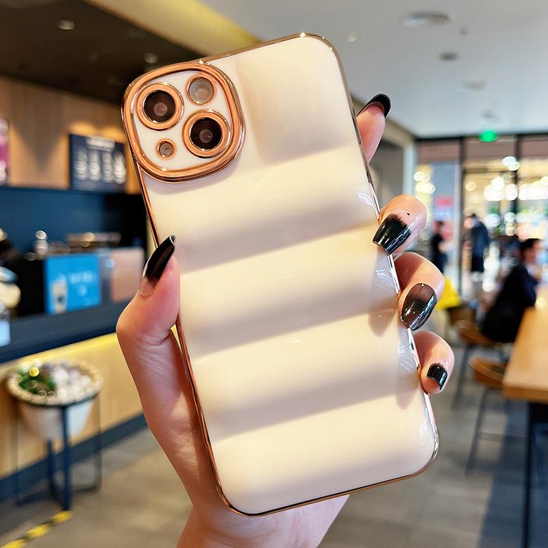 Роскошный пуховик с 6d покрытием, чехол-пуховик для Iphone 11 13 12 Pro Max Xs Xr X 7 8 Plus Se, глянцевый мягкий силиконовый чехол-бампер