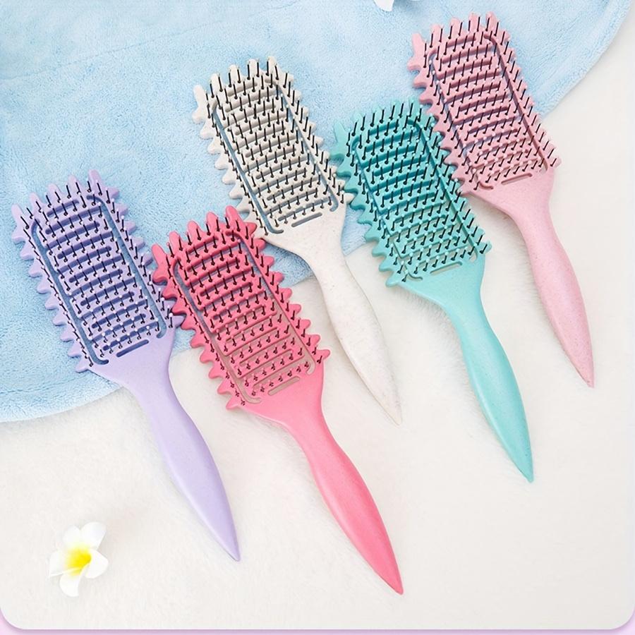 Anti-Static Curly Hair Comb with Massage Nodes - Gentle Detangling & Scalp Massage for Long Hair, Ergonomic Handle, 6 Colors - Home Use & Travel