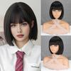 Synthetic Chic Bob Wig with Bangs Natural Straight Hair Elegant Perfect For Women’s Fashion Accessories