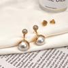 Stylish Socialite Diamond Stud and Pearl Drop Earrings, Detachable and Adjustable.