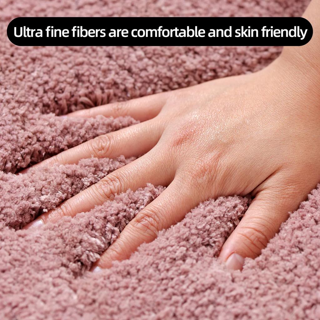 U-shaped Thickened Bathroom Floor Mat, Plush Material, Bathtub Absorbent Mat, Anti Slip Foot Mat, Bathroom Small Carpet, Entranc