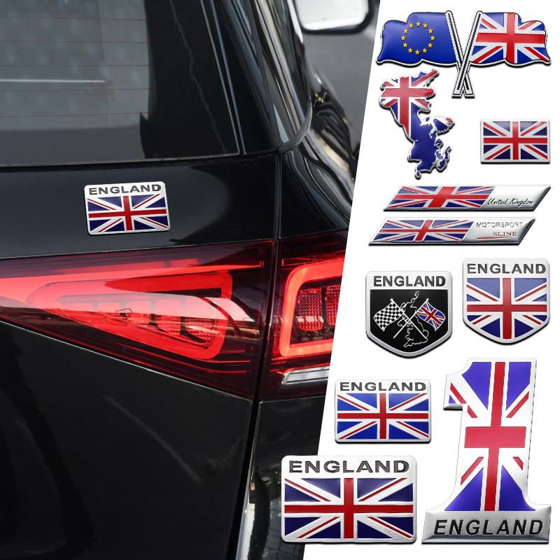 Автостайлинг 3D Алюминий АНГЛИЯ Соединенное Королевство Великобритания Национальный Флаг Карта Авто Мотоцикл Значок Эмблема Наклейки Автоаксессуары