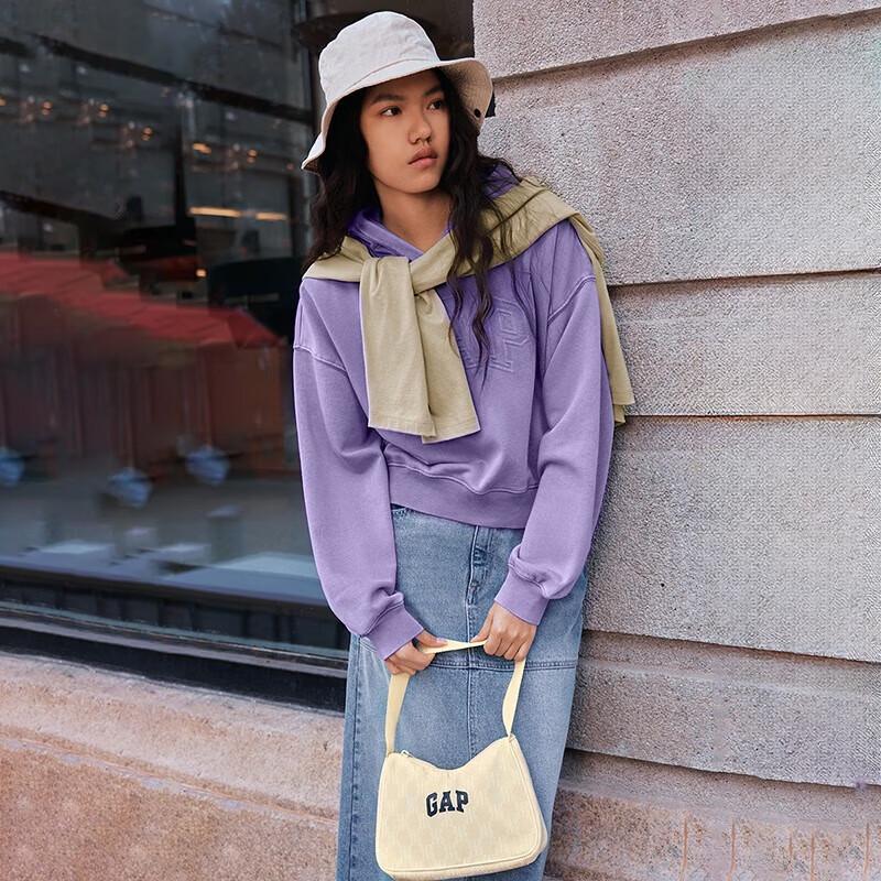 Gap Women's Fleece Drop-Shoulder Hooded Sweatshirt